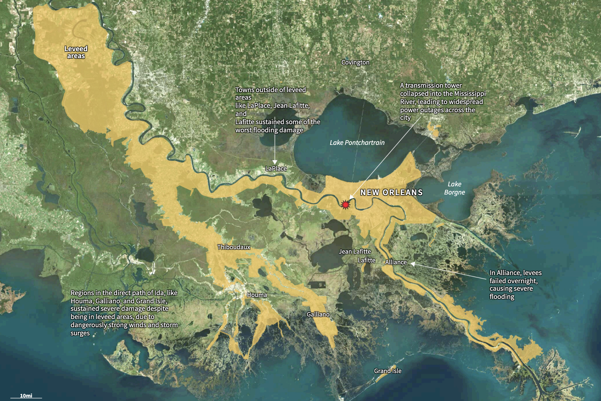 Hurricane Ida landfall